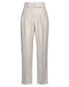 Agnona Woman Pants Beige Size 14 Wool, Silk, Linen, Viscose, Cotton In Beige
