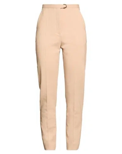 Agnona Woman Pants Beige Size 4 Wool, Polyamide In Brown