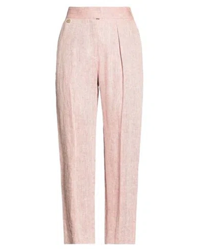 Agnona Woman Pants Brick Size 2 Hemp, Linen In Red