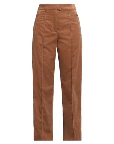 Agnona Woman Pants Camel Size 4 Cotton In Brown