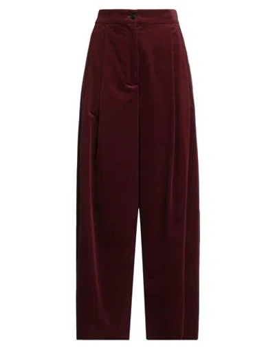 Agnona Woman Pants Garnet Size 4 Cotton In Red