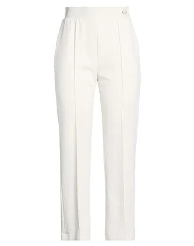 Agnona Woman Pants Ivory Size 8 Cotton, Polyamide In White