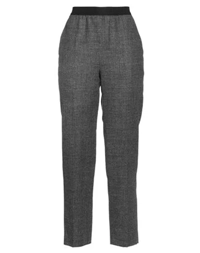 Agnona Woman Pants Lead Size 10 Wool, Polyamide, Linen, Cotton, Elastane In Grey