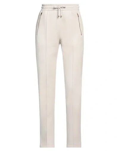 Agnona Woman Pants Light Grey Size M Cotton, Elastane In White