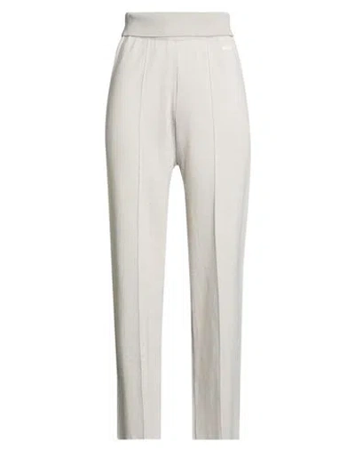 Agnona Woman Pants Light Grey Size S Cotton, Silk, Polyamide In Gray