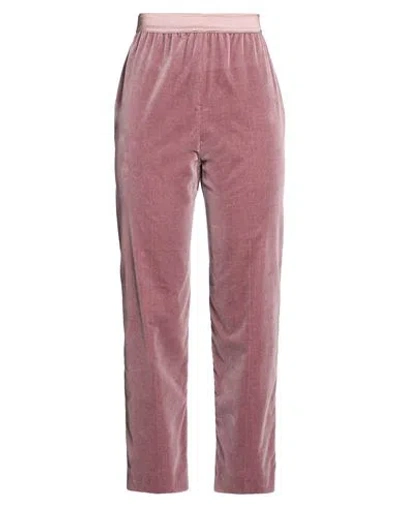 Agnona Woman Pants Mauve Size 0 Cotton, Elastane In Pink