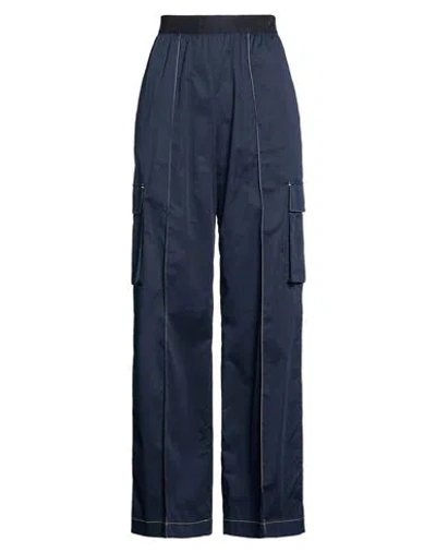 Agnona Woman Pants Midnight Blue Size 0 Cotton, Elastane