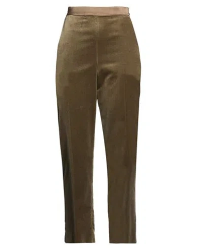 Agnona Woman Pants Military Green Size 4 Cotton, Elastane
