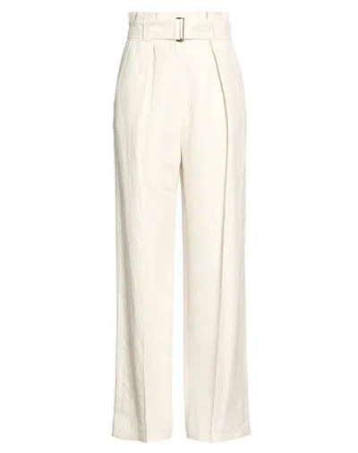 Agnona Woman Pants Off White Size 4 Linen