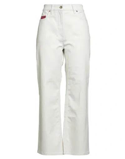 Agnona Woman Pants Off White Size 6 Cotton, Cashmere, Elastane