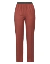 Agnona Woman Pants Rust Size 10 Polyester, Wool, Elastane, Cotton In Red