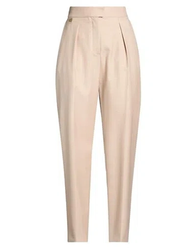Agnona Woman Pants Sand Size 10 Wool In Neutral