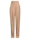 Agnona Woman Pants Sand Size 4 Wool In Brown