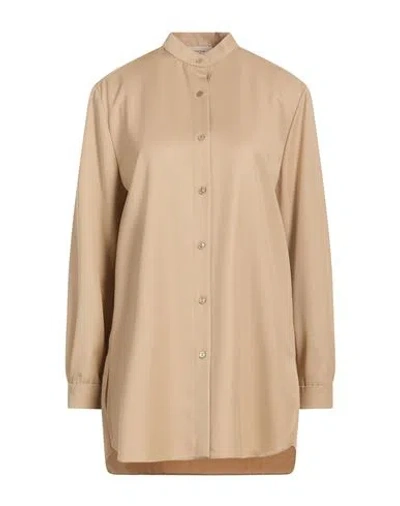 Agnona Woman Shirt Beige Size 4 Wool In Brown
