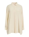 Agnona Woman Shirt Beige Size Xl Silk In Neutral