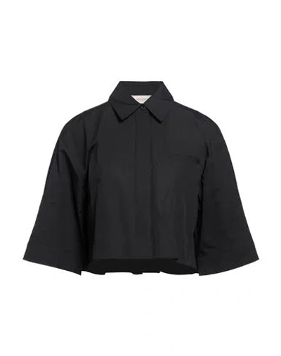 Agnona Woman Shirt Black Size 14 Cotton In Multi