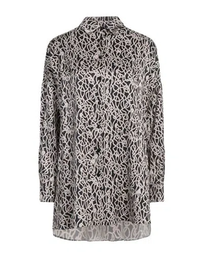Agnona Woman Shirt Black Size 4 Silk, Elastane