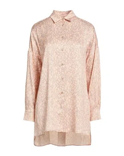 Agnona Woman Shirt Blush Size 10 Silk, Elastane In Pink