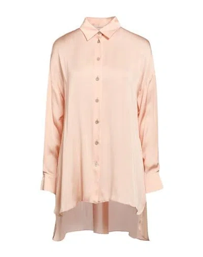 Agnona Woman Shirt Blush Size 4 Silk In Brown