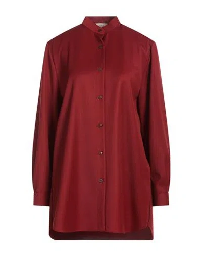 Agnona Woman Shirt Brick Size 4 Wool In Red