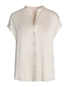 Agnona Woman Shirt Cream Size 14 Acetate, Silk