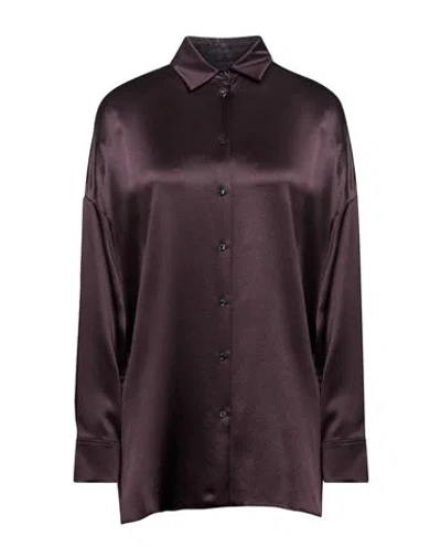 Agnona Woman Shirt Dark Purple Size 2 Silk