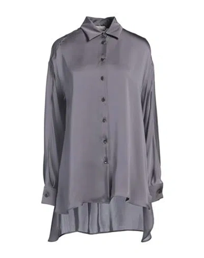 Agnona Woman Shirt Dark Purple Size 4 Silk