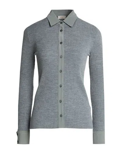 Agnona Woman Shirt Grey Size S Cashmere, Wool, Silk In Gray