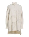 Agnona Woman Shirt Ivory Size 10 Viscose, Wool, Metal In White