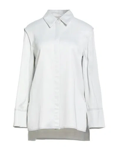 Agnona Woman Shirt Light Grey Size 4 Viscose, Wool In Gray