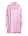 Agnona Woman Shirt Mauve Size 10 Silk, Elastane In Purple