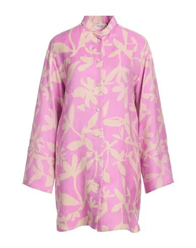 Agnona Woman Shirt Lilac Size 10 Cotton, Viscose In Pink