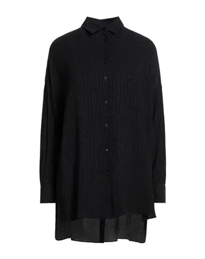 Agnona Woman Shirt Midnight Blue Size 4 Silk
