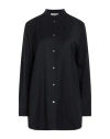 Agnona Woman Shirt Midnight Blue Size 4 Wool, Metal In Gold