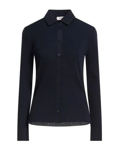 Agnona Woman Shirt Midnight Blue Size S Cashmere, Wool, Silk
