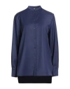 Agnona Woman Shirt Navy Size 4 Wool In Blue