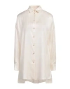 Agnona Woman Shirt Off White Size 12 Silk, Elastane