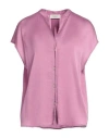 Agnona Woman Shirt Purple Size 10 Acetate, Silk