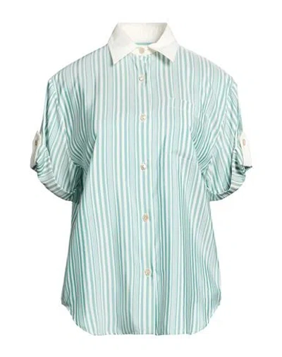 Agnona Woman Shirt Sage Green Size 0 Silk