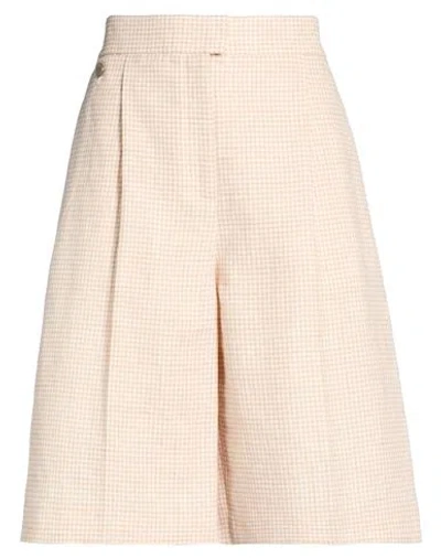 Agnona Woman Shorts & Bermuda Shorts Beige Size 4 Linen, Wool In Pink