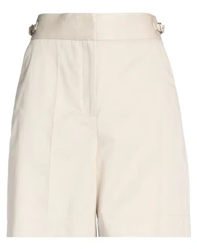 Agnona Woman Shorts & Bermuda Shorts Beige Size 6 Cotton, Elastane In White
