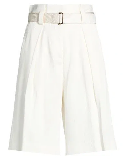 Agnona Woman Shorts & Bermuda Shorts White Size 8 Cotton, Silk