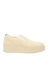 Agnona Woman Sneakers Beige Size 9 Leather, Textile Fibers In Neutral