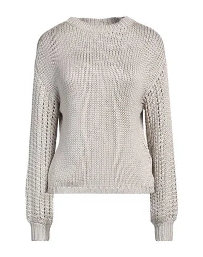 Agnona Woman Sweater Beige Size L Silk, Polyamide, Metallic Fiber