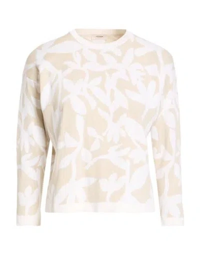 Agnona Woman Sweater Beige Size S Cotton, Cashmere, Metal In Nude