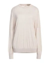 Agnona Woman Sweater Beige Size Xl Cashmere, Silk