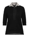 Agnona Woman Sweater Black Size S Silk, Cotton In Black