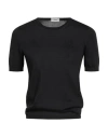 Agnona Woman Sweater Black Size Xl Cashmere, Wool, Silk In Black