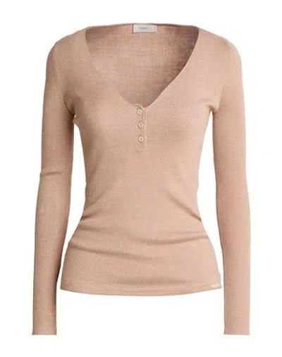 Agnona Woman Sweater Blush Size S Cashmere, Silk, Hemp In Pink