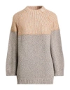 Agnona Woman Sweater Camel Size S Cashmere, Silk In Multi